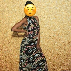 Sam Edelman Black Floral Embroidery Dress